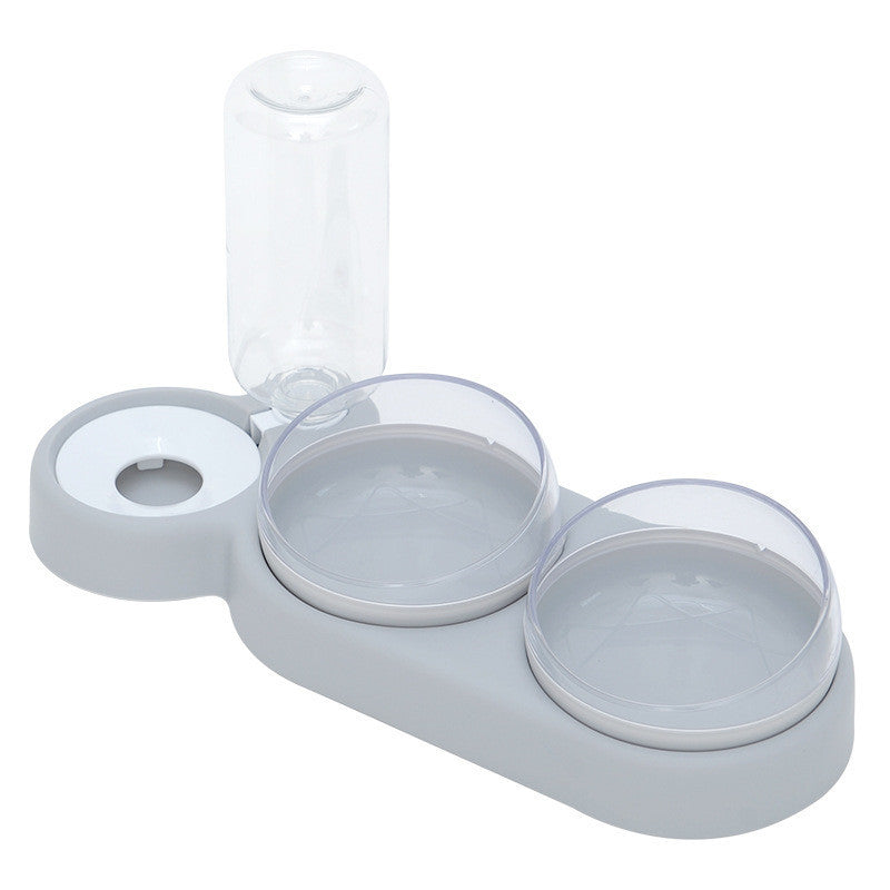 Doppel-Futternapf mit automatischer Wasserquelle