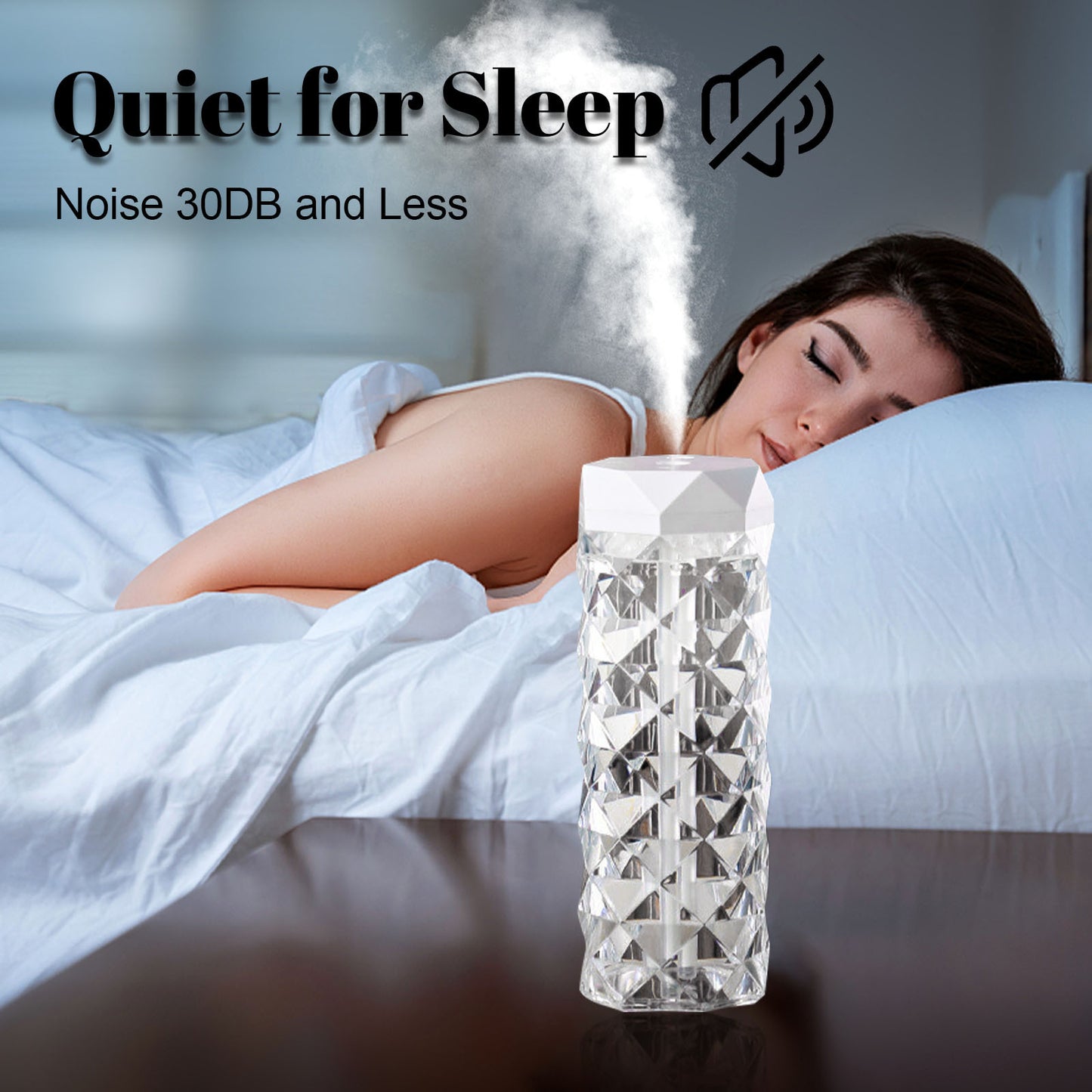 Kristall-Lampe mit Luftbefeuchter & LED-Stimmungslicht